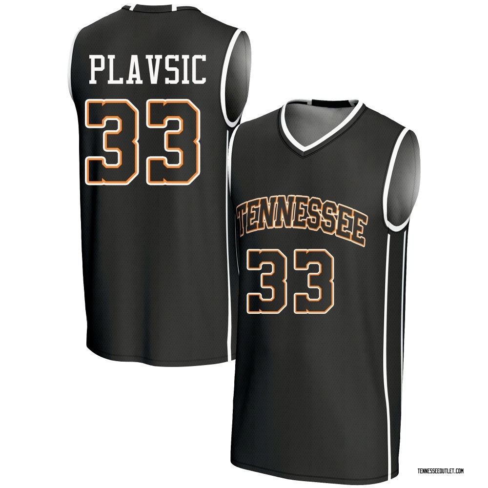 Men's Uros Plavsic Tennessee Volunteers Game Replica Lightweight Basketball Jersey - Black