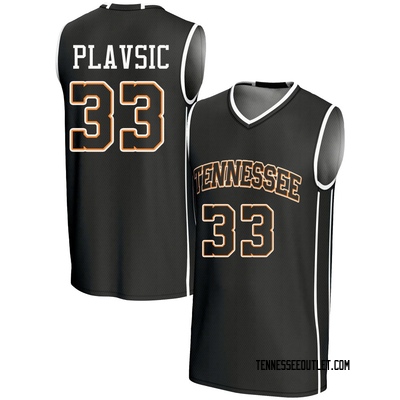 Men's Uros Plavsic Tennessee Volunteers Game Replica Lightweight Basketball Jersey - Black