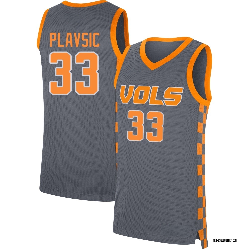 Men's Uros Plavsic Tennessee Volunteers Replica Basketball Jersey - Gray