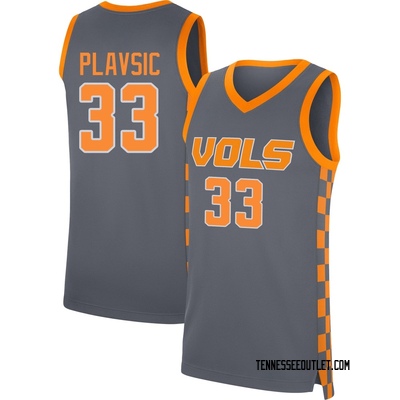 Men's Uros Plavsic Tennessee Volunteers Replica Basketball Jersey - Gray