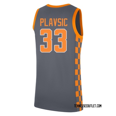 Men's Uros Plavsic Tennessee Volunteers Replica Basketball Jersey - Gray