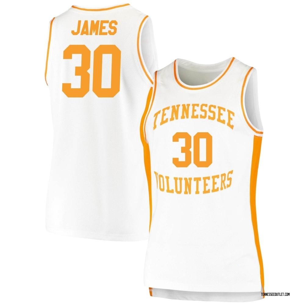 Women's Josiah-Jordan James Tennessee Volunteers Replica Retro Basketball Jersey - White