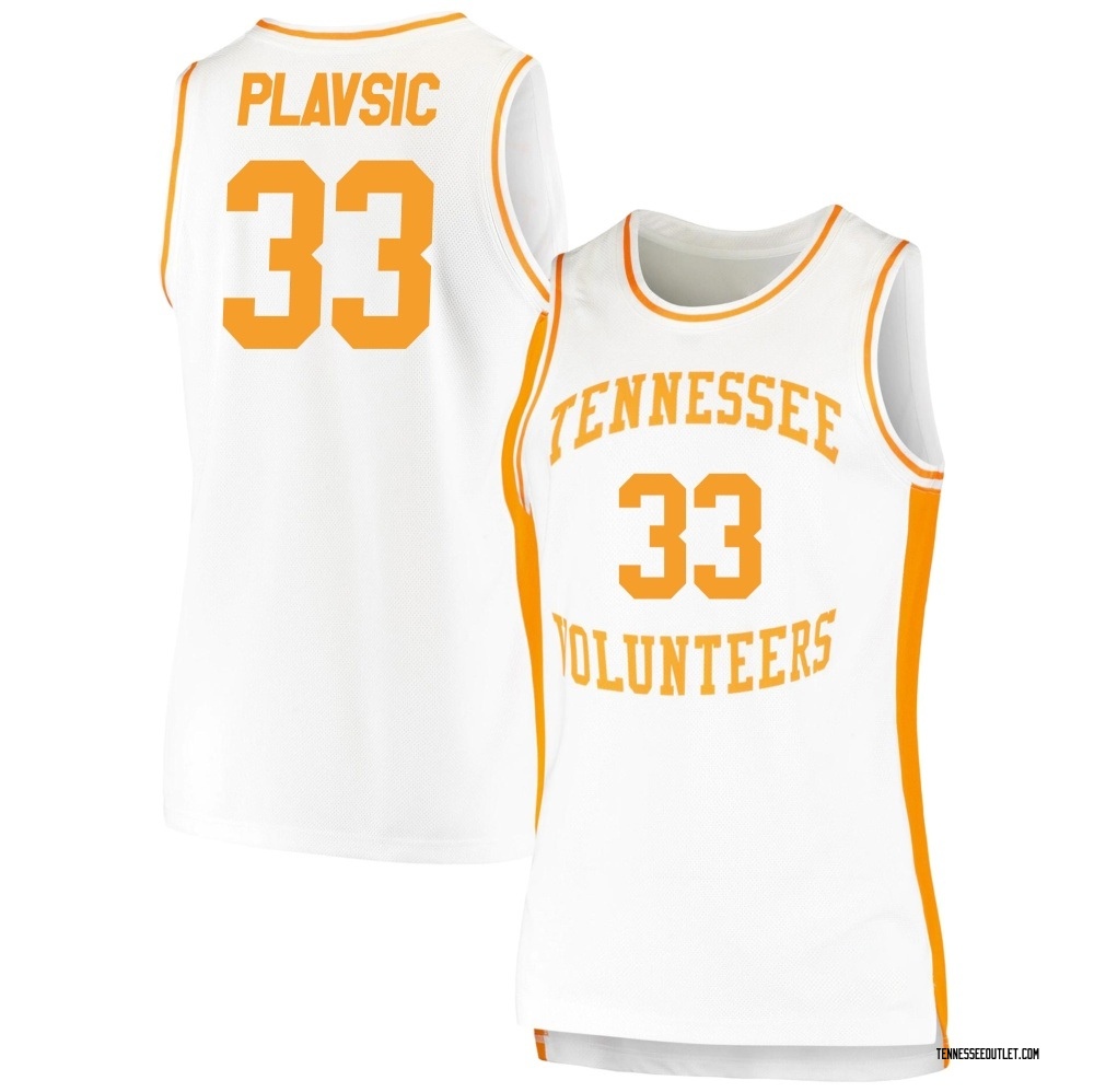 Women's Uros Plavsic Tennessee Volunteers Replica Retro Basketball Jersey - White